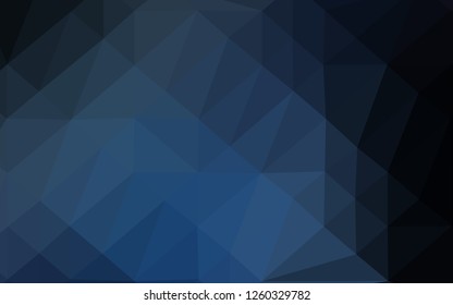 Dark BLUE vector shining triangular pattern. A vague abstract illustration with gradient. Polygonal design for your web site.