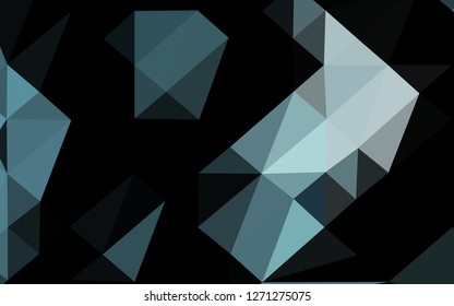 Dark BLUE vector shining triangular background. A vague abstract illustration with gradient. Template for your brand book.
