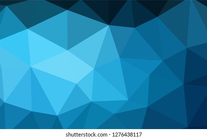 Dark BLUE vector shining triangular cover. Shining polygonal illustration, which consist of triangles. Brand new style for your business design.