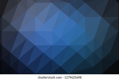 Dark BLUE vector shining triangular pattern. Triangular geometric sample with gradient.  Triangular pattern for your business design.