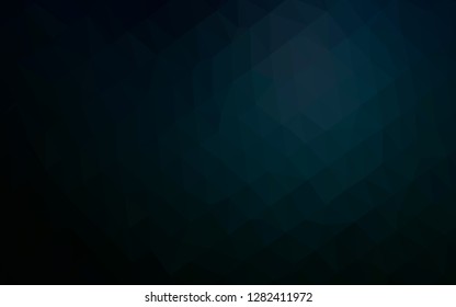 Dark BLUE vector shining triangular pattern. Geometric illustration in Origami style with gradient. Brand new design for your business.