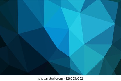 Dark BLUE vector shining triangular backdrop. Elegant bright polygonal illustration with gradient. Best triangular design for your business.