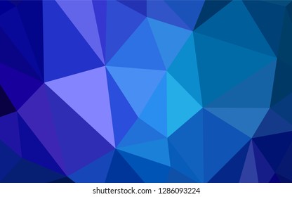 Dark BLUE vector shining triangular backdrop. A completely new color illustration in a polygonal style. Best triangular design for your business.