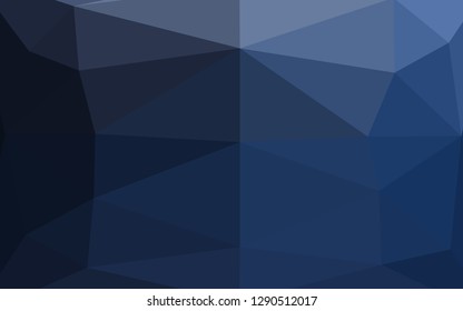 Dark BLUE vector shining triangular pattern. A vague abstract illustration with gradient. Brand new style for your business design.