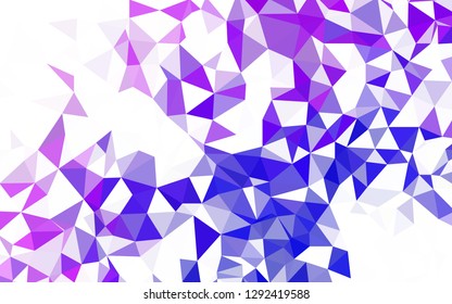 Dark BLUE vector shining triangular backdrop. Triangular geometric sample with gradient.  Completely new template for your banner.