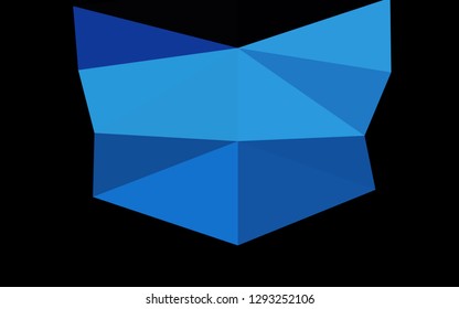 Dark BLUE vector shining triangular background. Glitter abstract illustration with an elegant design. Textured pattern for background.