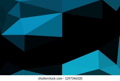Dark BLUE vector shining triangular pattern. Modern geometrical abstract illustration with gradient. Textured pattern for background.