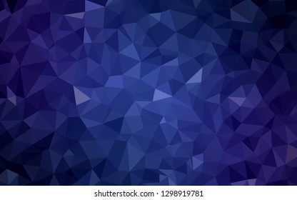 Dark BLUE vector shining triangular backdrop. Colorful illustration in abstract style with triangles. Polygonal design for your web site.