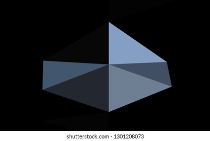 Dark BLUE vector shining triangular background. Colorful illustration in Origami style with gradient.  Triangular pattern for your business design.