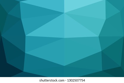 Dark BLUE vector shining triangular template. A sample with polygonal shapes. Template for your brand book.