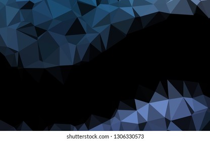 Dark BLUE vector shining triangular background. Glitter abstract illustration with an elegant design. Elegant pattern for a brand book.