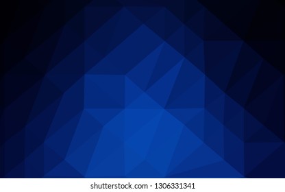 Dark BLUE vector shining triangular pattern. Colorful abstract illustration with gradient. New texture for your design.