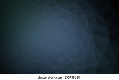 Dark BLUE vector shining triangular pattern. Triangular geometric sample with gradient.  The best triangular design for your business.