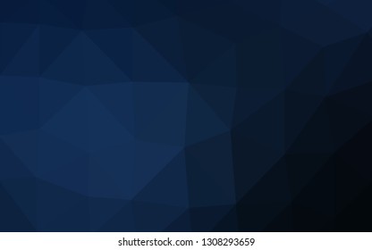 Dark BLUE vector shining triangular template. Colorful illustration in Origami style with gradient.  Completely new template for your business design.