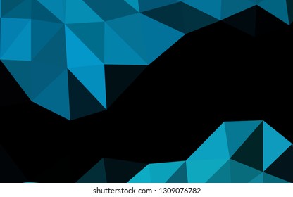 Dark BLUE vector shining triangular template. Geometric illustration in Origami style with gradient. Template for a cell phone background.
