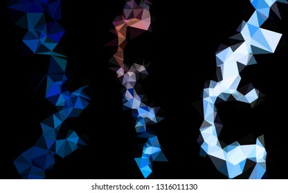 Dark BLUE vector shining triangular pattern. Creative illustration in halftone style with gradient. Template for a cell phone background.