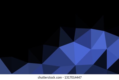 Dark BLUE vector shining triangular pattern. Creative illustration in halftone style with gradient. Template for a cell phone background.