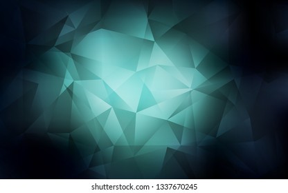 Dark BLUE vector shining triangular layout. Elegant bright polygonal illustration with gradient. Best triangular design for your business.