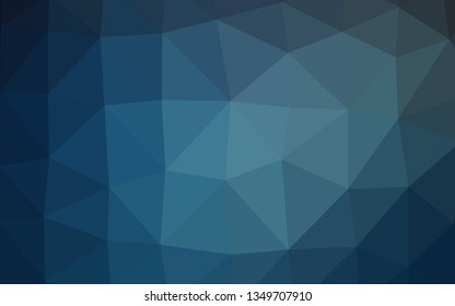 Dark BLUE vector shining triangular background. Modern geometrical abstract illustration with gradient. Triangular pattern for your business design.