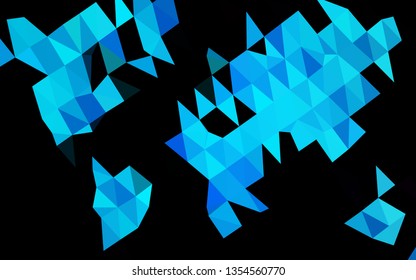 Dark BLUE vector shining triangular background. A vague abstract illustration with gradient. Completely new design for your business.