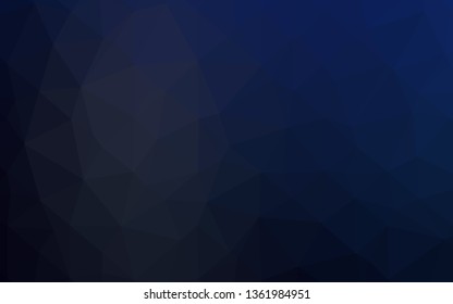 Dark BLUE vector shining triangular pattern. Glitter abstract illustration with an elegant design. Template for your brand book.