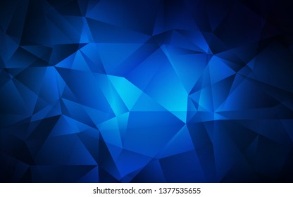 Dark BLUE vector shining triangular backdrop. A sample with polygonal shapes. Pattern for a brand book's backdrop.