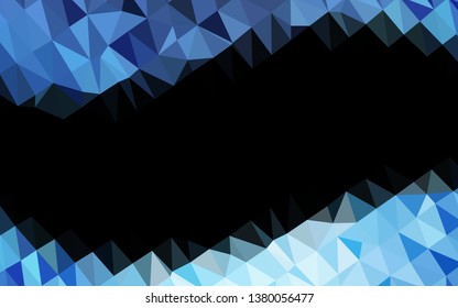 Dark BLUE vector shining triangular template. An elegant bright illustration with gradient. Textured pattern for background.