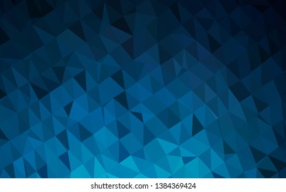 Dark BLUE vector shining triangular template. Colorful illustration in Origami style with gradient.  Template for a cell phone background.