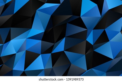 Dark BLUE vector shining triangular pattern. Brand new colorful illustration in with gradient. Polygonal design for your web site.
