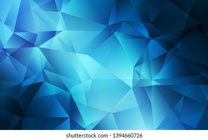 Dark BLUE vector shining triangular backdrop. Shining colorful illustration with triangles. Triangular pattern for your design.
