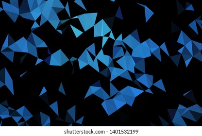 Dark BLUE vector shining triangular background. Triangular geometric sample with gradient.  Brand new design for your business.