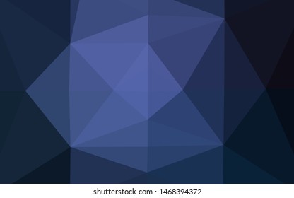 Dark BLUE vector shining triangular pattern. Triangular geometric sample with gradient.  The best triangular design for your business.
