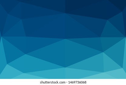 Dark BLUE vector shining triangular template. Colorful illustration in Origami style with gradient.  Brand new style for your business design.