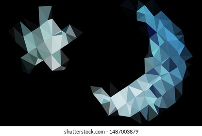 Dark BLUE vector shining triangular pattern. Colorful illustration in Origami style with gradient.  Polygonal design for your web site.