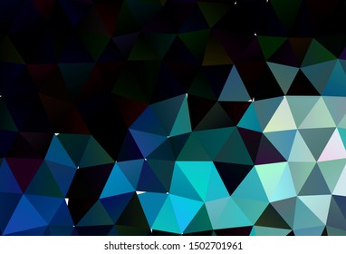 Dark BLUE vector shining triangular pattern. A vague abstract illustration with gradient. Textured pattern for background.
