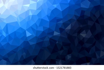 Dark BLUE vector shining triangular layout. Colorful abstract illustration with triangles. Textured pattern for your backgrounds.