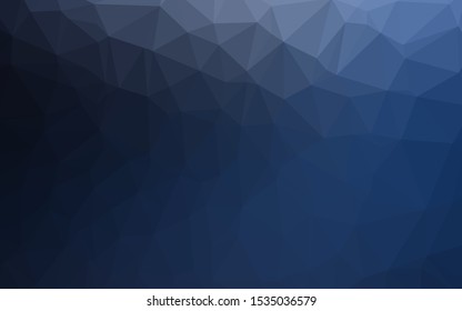 Dark BLUE vector shining triangular background. A sample with polygonal shapes. Brand new style for your business design.