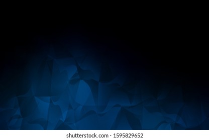 Dark BLUE vector shining triangular background. Geometric illustration in Origami style with gradient.  New template for your brand book.