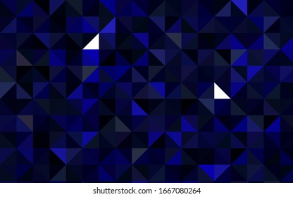 Dark BLUE vector shining triangular pattern. Creative geometric illustration in Origami style with gradient. A completely new template for your business design.