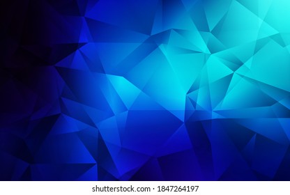 Dark BLUE vector shining triangular layout. Shining polygonal illustration, which consist of triangles. Textured pattern for your backgrounds.