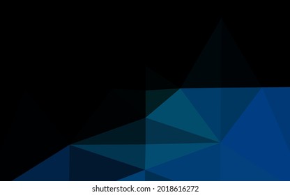 Dark BLUE vector shining triangular pattern. Triangular geometric sample with gradient.  Completely new design for your business.