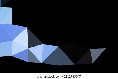Dark BLUE vector shining triangular background. A sample with polygonal shapes. Completely new template for your business design.