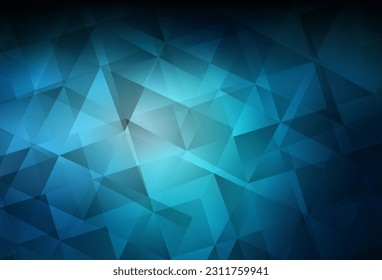 Dark BLUE vector shining triangular layout. A sample with polygonal shapes. Brand new design for your business.