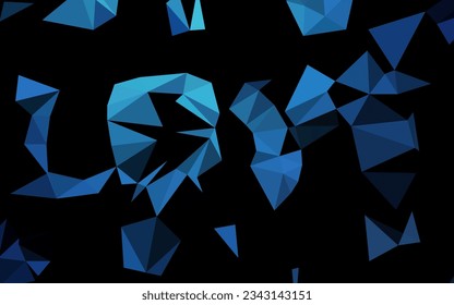 Dark BLUE vector shining triangular pattern. A completely new color illustration in a vague style. Template for your brand book.