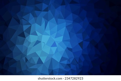 Dark BLUE vector shining triangular background. Colorful abstract illustration with triangles. Best triangular design for your business.