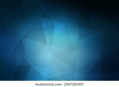 Dark BLUE vector shining triangular background. Glitter abstract illustration with an elegant triangles. Pattern for a brand book's backdrop.