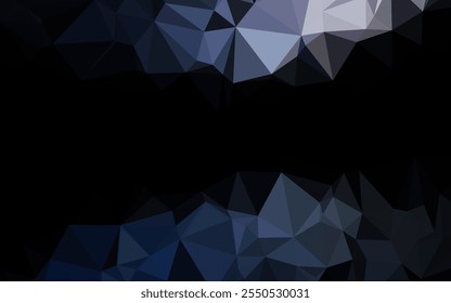 Dark BLUE vector shining triangular pattern. A vague abstract illustration with gradient. Completely new design for your business.