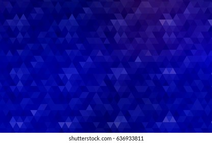 Dark BLUE vector shining triangular background. Colorful illustration in abstract style with gradient. Triangular pattern for your business design.