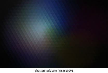 Dark BLUE vector shining triangular template. Shining illustration, which consist of triangles. The completely new template can be used for your brand book.