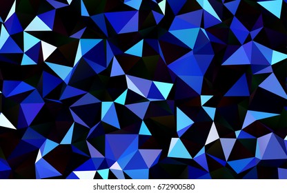 Dark BLUE vector shining triangular template. Geometric illustration in Origami style with gradient.  A completely new template for your business design.